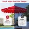 Polyester Solar LED Patio Umbrella 9.3ft with Tilt and Crank Handle